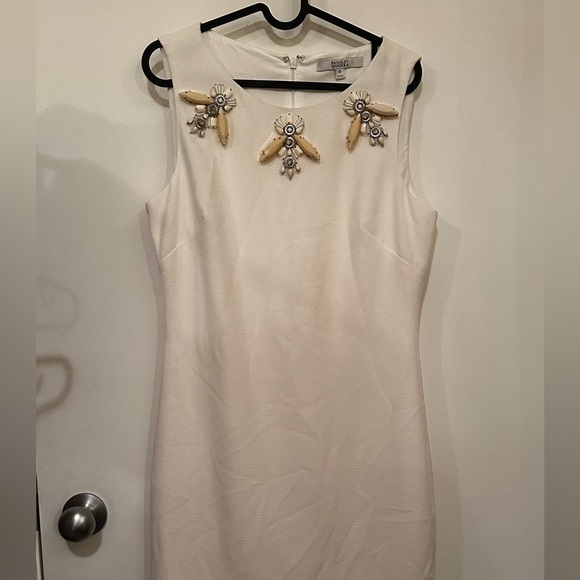 Badgley Mischka cream dress with embellishments - Picture 3 of 7